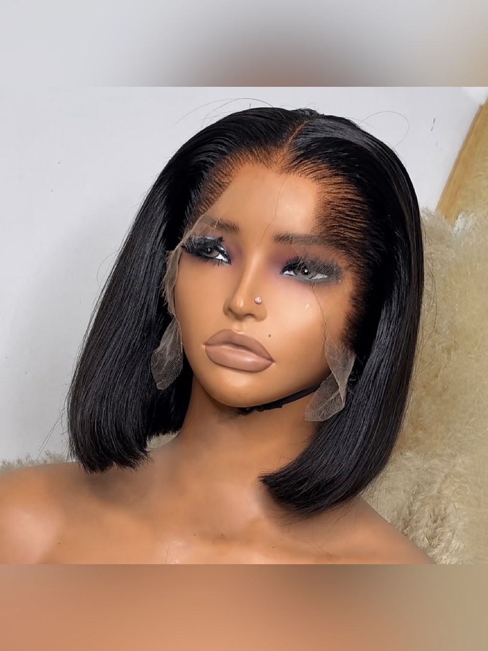 ✨ 10” Yaki Straight HD Lace Frontal M Lagos Hairline Wig – 100% Human Hair ✨